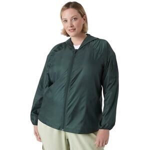 LIVI Lane Bryant Full Zip Packable Woven Jacket In Jungle Green Size 26/28